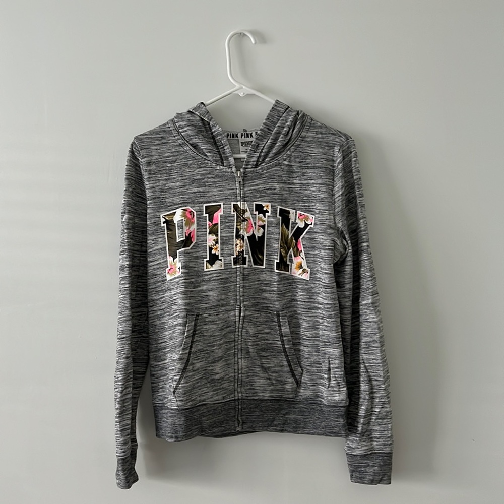 Victoria Secret “PINK” grey zip up hoodie